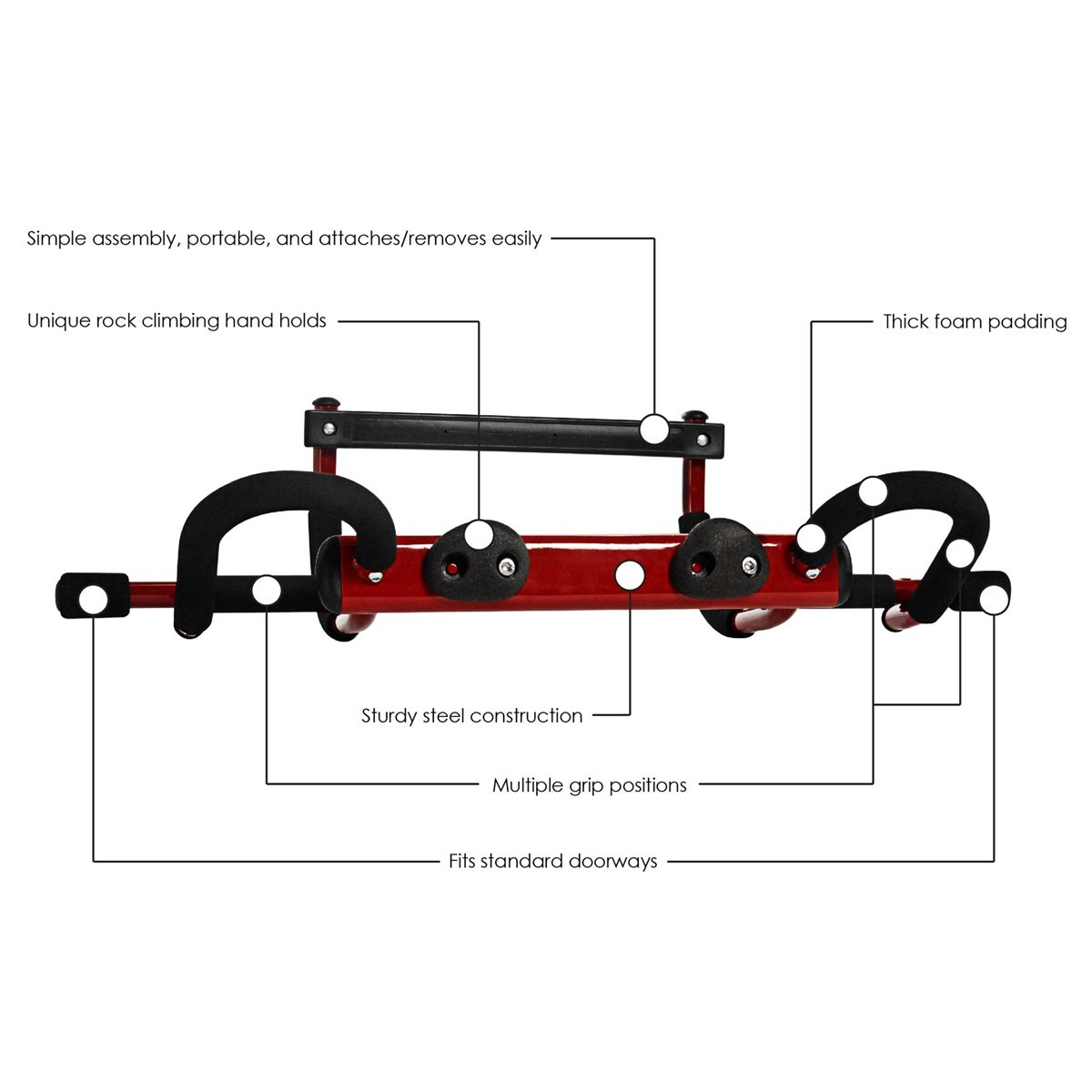 Stamina X Boulder Fit Doorway Trainer MultiFunctional PullUp Bar
