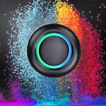 Haut-parleur LED Bluetooth sans fil portable résistant à l'eau NÜPOWER, noir