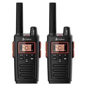 Cobra RX380 2Pk Walkie Talkies 32 Mile Range Black / Orange
