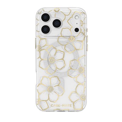 Case-Mate iPhone 17 Pro Max Floral Gems Gold w / Mag