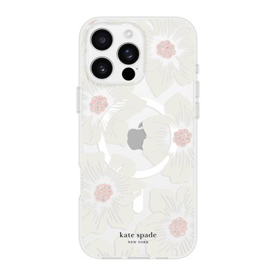 Coque Kate Spade pour iPhone 16 Pro - Crème florale - avec MagSafe