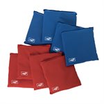 Triumph Replacement Classic Cornhole Bags 8-Pack 6" x 6" 12.5 oz. Microfiber Bean Bags with Tub – Red & Blue