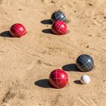 TRIUMPH 100mm Outdoor Resin Bocce Game Set - Red / Blue