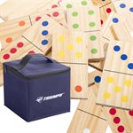 TRIUMPH Wood Lawn 28 Piece Jumbo Domino Game Set and Carry Bag