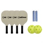 TRIUMPH 4 Square Paddle Pickleball Outdoor Game Net Set with Carry-On Bag