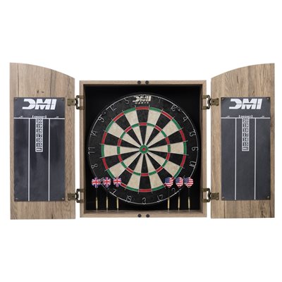 Escalade Dublin Bristle Dartboard, Steel Tip Darts and Cabinet Set