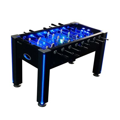 ATOMIC 58" Azure LED Light Up Foosball Soccer Arcade Table Black 