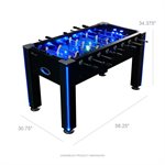 ATOMIC 58" Azure LED Light Up Foosball Soccer Arcade Table Black 