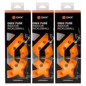 ONIX Fuse Indoor Ball 9PAK - Orange - 3 Packs of 3 in Brown Box