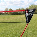 ZUME GAMES 4 Player Outdoor Backyard Portable Badminton Set with Case - Black / Red