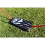ZUME GAMES 4 Player Outdoor Backyard Portable Badminton Set with Case - Black / Red