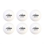STIGA 3-Star White Table Tennis Balls (6-Pack)