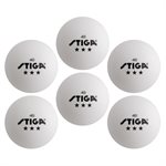 STIGA 3-Star White Table Tennis Balls (6-Pack)