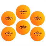 STIGA 3-Star Orange Table Tennis Balls (6-Pack)