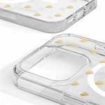 iDeal of Sweden Clear Fashion Case with MagSafe for iPhone 16 Pro, Golden Hearts
