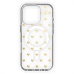 iDeal of Sweden étui mode transparent MagSafe pour iPhone 16 Pro Max avec motifs de cœurs dorés