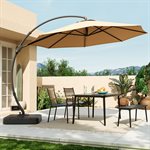 Lausaint 11FT Patio Umbrella with Base - Beige