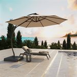 Lausaint 11FT Patio Umbrella with Base - Beige