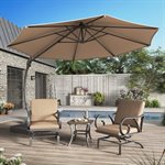 Lausaint 11FT Patio Umbrella with Base - Beige