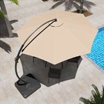 Lausaint 11FT Patio Umbrella with Base - Beige