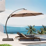 Lausaint 11FT Patio Umbrella with Base - Beige