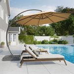 Lausaint 11FT Patio Umbrella with Base - Beige