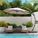Lausaint 11FT Patio Umbrella with Base - Beige