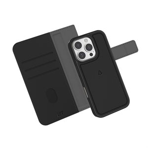 Libratel 2 -in-1 Switch MagSafe Portefeuille Étui pour iPhone 16 Pro, noir