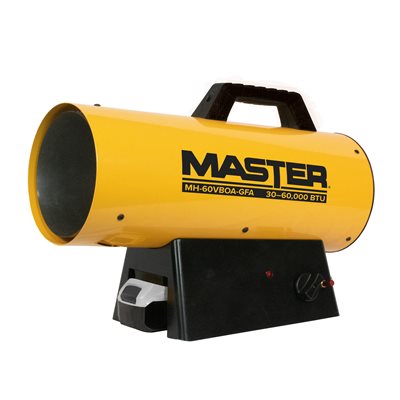 Chauffrette à air pulsé Master 60 000 BTU alimenté par batterie LP - paramètres variable - Batterie non incluse