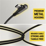 Câble Scosche USB-C vers USB-C, 1,2 m (4 pi), noir