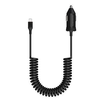 Scosche 20W PD Car Charger with Lgning Cable 3ft