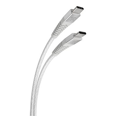 Câble Scosche USB-C vers USB-C robuste de 1,2 m (4 pi) blanc