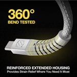 Câble Scosche USB-C vers USB-C robuste de 1,2 m (4 pi) blanc