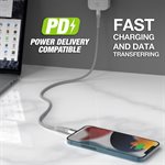 Câble Scosche USB-C vers USB-C robuste de 1,2 m (4 pi) blanc