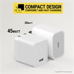 Chargeur mural Scosche 45 W USB-C PD blanc